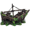 Miniatyrbillede 1 af 3: Pirat Skib Akvarium Landskabspleje Dekoration Ornamenter Simulation Skib Resin Skibsvrag Lille Net Båd (ShiKai)