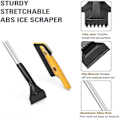 Miniatyrbilde 3 av 4: Isskrape, snøbørste for bil med integrert avtakbar isskrape, 66 cm snøfjerner, 2-i-1 dobbelthode med nal, snøspade for frontrute -