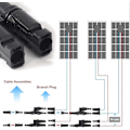 Miniatyrbillede 5 af 5: 2 par solcelleforbindelsesstik Y-stik i par MMF + FFM parallelforbindelse mellem solpaneler
