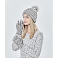 Miniatyrbild 1 av 5: Guoguo Vinterstickad Mössa och Handskar Set Beanie Mössa Pekskärmshandskar 2st Varmt Set för Kallt Väder för Kvinnor