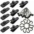 Miniatyrbillede 1 af 5: 30 stk. Teltklemme Clips til Telt Markise Bannere Båd Havearbejde - Sort
