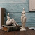 Miniatyrbilde 2 av 5: Abstrakt Resin Chubby Kvinne Statue Kunst Stue Kontor Skap Bordplate Inngangsdekorasjoner, Sittende