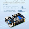 Pikkukuva 1 / 5: Micro-Snow Berry Pi 5 PCLE - Gigabit Ethernet / M.2 Siirtokortti HAT+Standardi Antioksidantti Jäähdytyslevy