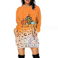 Miniatyrbillede 1 af 2: Halloween Mode Hættetrøjer Minikjole Til Kvinder Halloween Hocus Pocus Kostume Efterår Langærmet Hættekjole style 1 4XL