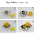 Miniatyrbillede 3 af 5: Manuel saftpresser i rustfrit stål til frugt, citron og lime med skål, saftpresserfilter, frugtpresser (ShiKai)