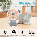 Pikkukuva 4 / 5: Sähkötuuletin - Pieni kannettava käsituuletin, USB-lataus, söpö possumuotoilu hiljaisella toiminnalla ja valoilla, harmaa