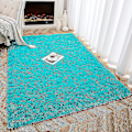 Miniatyrbild 3 av 5: Tflycq Soft Fluffy Area Mattor För Sovrum Barnrum Plysch Shaggy Nursery Matta Furry Throw Mattor För Pojkar Flickor, College Sovsal Fuzzy Mattor Vardagsrum Ho Blue Teal 4 * 5.2 Feet