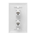 Miniatyrbilde 5 av 5: 2 Port Ethernet Veggplate, Cat6 Hunn til Hunn Veggkontakt RJ45 Inline Kobler Vegguttak, Hvit