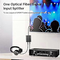 Miniatyrbilde 4 av 5: Optisk Lydkabel Splitter 1 inn 2 ut Toslink Optisk Lydkabel Splitter, Optisk Fiberadapter, Fiberkonverter for CD/DVD-spiller/Digital TV/PS3