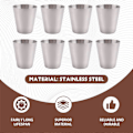 Miniatyrbillede 4 af 5: Poleret 30 ml Mini Shotglas i Rustfrit Stål Drikkevinglas med Læderbetræk til H