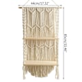 Miniatyrbillede 3 af 5: Makrame Væghængt Hylde Boho Træ Flydende Hylder Makrame Tapestry Rack