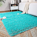 Miniatyrbild 1 av 5: Tflycq Soft Fluffy Area Mattor För Sovrum Barnrum Plysch Shaggy Nursery Matta Furry Throw Mattor För Pojkar Flickor, College Sovsal Fuzzy Mattor Vardagsrum Ho Blue Teal 4 * 5.2 Feet