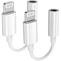 Pikkukuva 1 / 3: 2 kpl - Apple Lightning - 3,5 mm:n kuulokeliitäntäadapteri, Aux-äänikuulokkeet/kuulokeliitäntä, stereokaapeli iPhone 7/7 Plus/8/8 Plus/x/xs -puhelimille