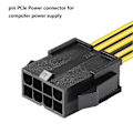 Miniatyrbillede 4 af 5: 5-pak CPU 8-ben til 2X 8-ben (6+2) strømkabel til miner, dobbelt PCI-E PCIE 8-ben strømforsyningssplitterkabel