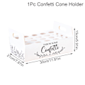 Miniatyrbillede 1 af 3: Bryllup Kraft papirbakke Konfetti kegle Stand Box Bakke til bryllup dekoration Blomster konfetti kegler Rustik bryllup papirholder confetti box21