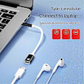 Miniatyrbillede 4 af 5: 3,5 mm han til Type-c hun hovedtelefon konverter flad adapter analog rund S5J7