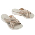 Miniatyrbillede 1 af 2: Kvinder Cross Strap Sandaler Hjemmesko med åben tå strandsko Khaki 41