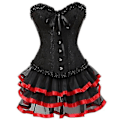 Pikkukuva 1 / 5: Tflycq Sexy Corsets Mekot naisille Plus Size -asu Overbust Burlesque korsetti ja minihame Set Tutu Corselet Red 4XL