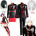 Miniatyrbillede 1 af 5: Anime D.gray-man Linali Lenalee Lee Allen Walker Cosplay kostumer Sort skoleuniform Qutfit jakkesæt Halloween Outfit Kjole paryk only wig One Size