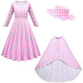 Pikkukuva 1 / 4: Tytöt Pinkki Prinsessa Mekko Viitta Elokuva Barbi Cosplay Puku Pitkähihaiset Mekot Halloween Juhliin Asu Kaulakoru Hattu 6 110
