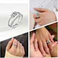 Miniatyrbillede 4 af 5: Til min datter Fidget Ring mod Angst Fidget Ringe mod Angst til Kvinder Justerbar Stacking Angstdæmpende Regnbue Fidget Ring Smykkegaver