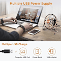 Miniatyrbild 5 av 5: UBIUO 6 tums USB-bordsfläkt, [ Liten Tyst Kraftfull Metallfläkt ] USB-driven Portabel Fläkt, Starkt Luftflöde & 360° Rotation Personlig Bordskylningsfläkt med 2