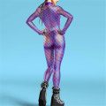 Miniatyrbillede 3 af 4: Damemode 3d termisk billedbehandling/leopardtrykt cosplay kostume Halloween Party Rave bodysuit med tommelfingerhuller style 3 XL