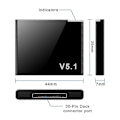 Miniatyrbillede 3 af 4: Opgraderet Version I-wave 30 Pin Bluetooth 5.1 Audiomodtager A2dp Musik Mini Trådløs Adapter