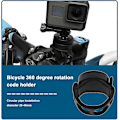 Pikkukuva 3 / 5: 360 astetta kääntyvä pyörän ohjainkannattimen tietokonetelineadapteri, yhteensopiva Garmin Edge IGPSPORT XOSS 130 520 530 820 830 1000 1030 Plus -laitteiden kanssa