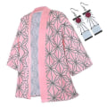 Miniatyrbild 1 av 5: Bästa Discountanime Cosplay Costume Demon Slayer Kimetsu No Yaiba Haori Kimono Agatsuma Zenitsu Kochou Shinobu Summer Coat Shirt Anime Clothes H L