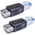 Pikkukuva 1 / 5: Ethernet-USB-sovitin, 2 kpl USB-Ethernet-sovitin, RJ45 Ethernet-uros-USB-naarasmuunnin