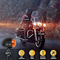 Miniatyrbillede 2 af 5: 4 stk. sorte motorcykelblinklys indikatorlampe Moto blinklys til Chopper Bobber TY