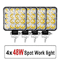 Miniatyrbilde 1 av 5: 4 stk. Bil LED Bar Arbeidslys 48w 12v Offroad Arbeidslys Tåkelys 16 LED Lampe Traktor Frontlyspærer Spotlight For Lastebil Atv 4 I