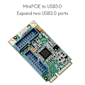 Miniatyrbillede 2 af 5: PCI-E til USB3.0 Udvidelseskort 2 USB 3.0 Porte med Intern 19-Pin Konnektor Strøm til Desktop PC, Uden Kabler
