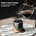 Miniatyrbillede 3 af 5: Sammenklappelig Bærbar Håndbrygget Kaffefilter Drypper Kegle med Rustfrit Stål Holder Intet Filterpapir Ultra Fin Krypteret Filter