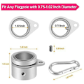 Miniatyrbilde 2 av 4: 2 stk Flaggstangringer Anti-Vri Flaggstang Klips Sving 360° Roterende Flaggstang Flaggmonteringsringer