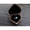 Miniatyrbillede 3 af 5: Forlovelsesring Æske Hjerteformet Træring Etui Unik Til Frieri Bryllup