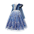 Pikkukuva 3 / 5: Frozen Winter Elsa Prinsessa Mekko Lapsi Tyttö Lumikuninga Vestido Cosplay Vaatteet Elza Halloween Joulupuku Elsa 6 2T (Size 100)