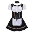 Miniatyrbilde 3 av 5: Rask levering 2023 Beste Oktoberfest-kostyme for kvinner Tysk bayersk Dirndl Ølpike Fancy Dress S - 4xl Black  White XL
