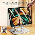 Miniatyrbillede 3 af 4: 360-graders drejelig tablet stander Mobiltelefon tablet stander Aluminium legering multifunktionel desktop doven stander 360 grader drejelig foldbar let og nem