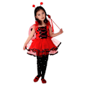 Pikkukuva 3 / 4: Leppäkerttu Fancy Dress -asu Leppäkerttu-asu lapsille, maskipussi ja hanskat, maailman kirjapäivän joulukarnevaalit syntymäpäiväjuhlat koulun cosplay-asu L