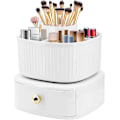 Miniatyrbillede 1 af 4: Makeup Organizer, 360 Graders Roterende Makeup Organizer med Skuffe, til Værelsesindretning, Toiletbord, Soveværelse, Badeværelse (Hvid)