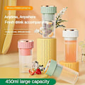 Miniatyrbild 1 av 4: 1 st, V6-bladig USB-laddningsbar portabel juicepress, Juicepress Juicekopp Automatisk Liten Elektrisk Juicepress Smoothie Mixer Krossad Iskopp Matberedare