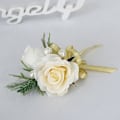 Miniatyrbillede 4 af 5: Silkeblomst Bryllup Brud Corsage Brudgom Boutonniere Knaphulsnål