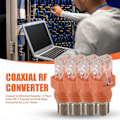 Miniatyrbilde 4 av 5: Koaksial til Ethernet-adapter, 4-pakning Coax RF F Hunn til RJ45 Hann-konverter for linjetester