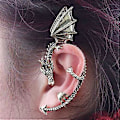 Miniatyrbilde 1 av 5: 1 stk. Kvinner Kreativ Retro Gotisk Punk Gravert Drageform Øre Wrap Øre Mansjett Øredobb Ikke Piercet Øre Mansjett Wrap Clip StudSølv