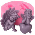 Miniatyrbilde 1 av 5: Silikonform Resin Form Gipsform Epoksy Resin Form, DIY 3D Hjerteform Engel Resin Støpeform