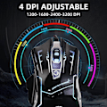 Miniatyrbilde 3 av 5: USB Datamus med Ledning, Opplyst Bærbar Datamus med RGB 7 Farger Pustelys (M738)