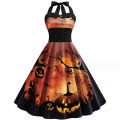 Miniatyrbilde 1 av 3: Halloween Kvinner Sommer Slim Ermeløse A-linje Flare Solkjoler COLOR 5 S