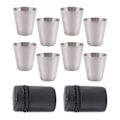 Miniatyrbillede 2 af 5: Poleret 30 ml Mini Shotglas i Rustfrit Stål Drikkevinglas med Læderbetræk til H